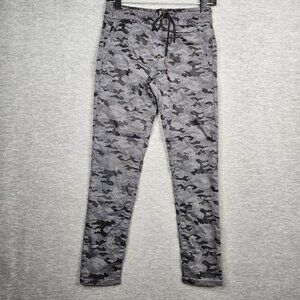 Bevy Flog Shely Gray Black Camo Women's Pull-on Elastic waist Skinny Pant Sz 24